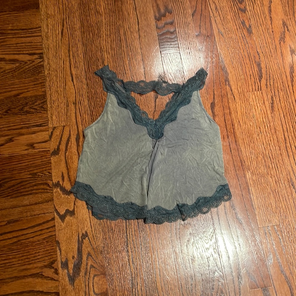 POL Green Flowy Tank Top